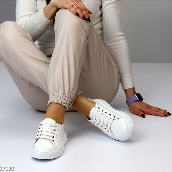 Кеди жіночі натуральна шкіра білі 36,37,38,39,40р