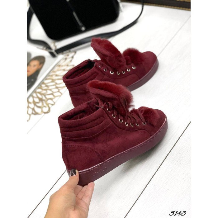 РОЗПРОДАЖ! Черевики демі сезон екозамша бордо на 38р