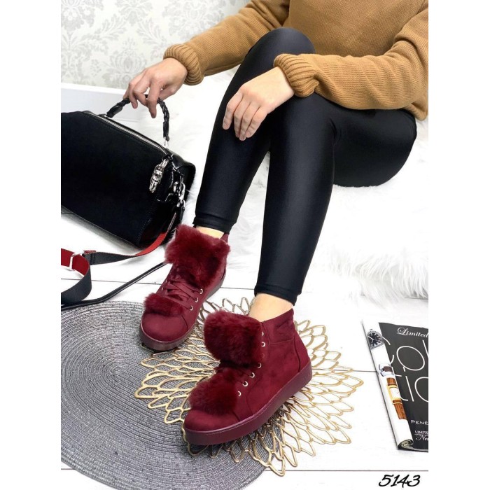 РОЗПРОДАЖ! Черевики демі сезон екозамша бордо на 38р