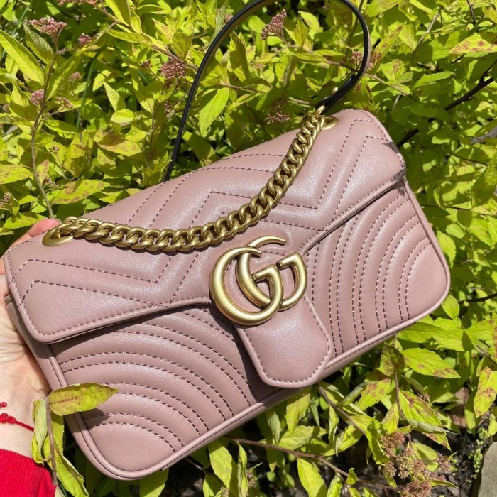 Сумка жіноча Гу натуральна шкіра Пудра, Червона, Біла