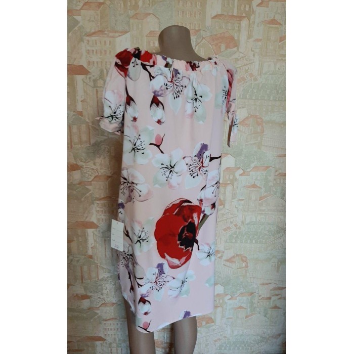 РОЗПРОДАЖ! Сукня літня софт пудра з принтом Oversize 44/46/48р