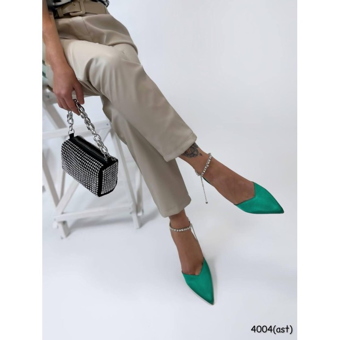 Туфлі жіночі взуттєвий текстиль колір смарагдові 39,40р