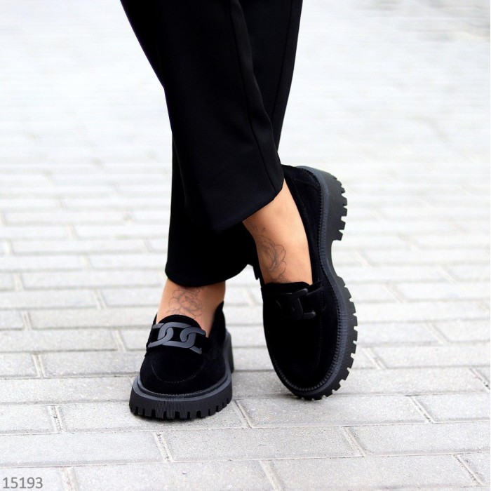 Лофери жіночі натуральна замша чорні 36,38,40р