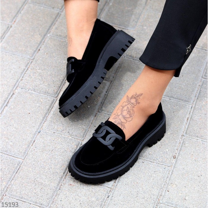 Лофери жіночі натуральна замша чорні 36,38,40р