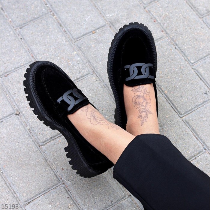 Лофери жіночі натуральна замша чорні 36,38,40р