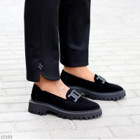 Лофери жіночі натуральна замша чорні 36,38,40р