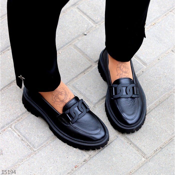 Лофери жіночі натуральна шкіра чорні 36,38,39,40р