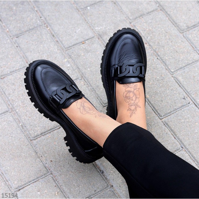 Лофери жіночі натуральна шкіра чорні 36,38,39,40р