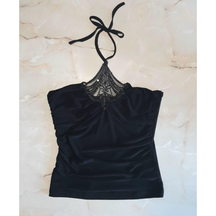 Майка з відкритими плечима чорна 44р