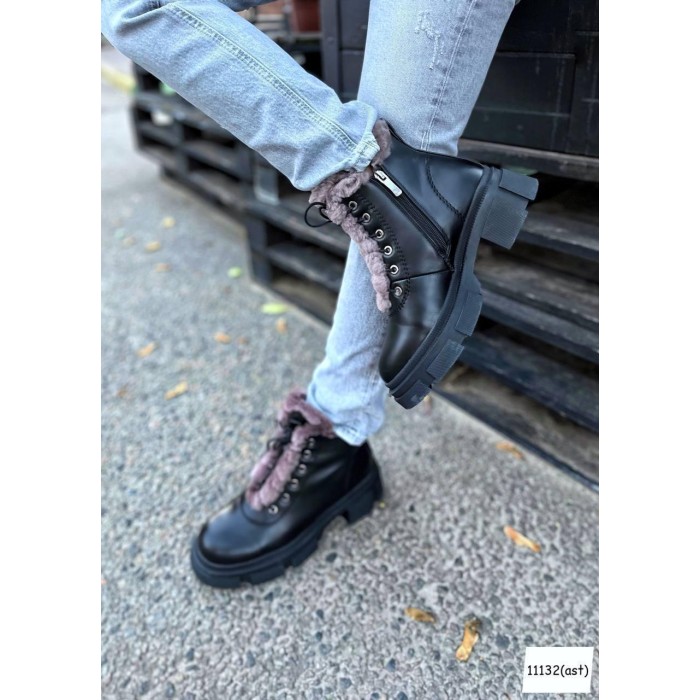 Черевики жіночі натуральна шкіра зима Чорні 36,39р