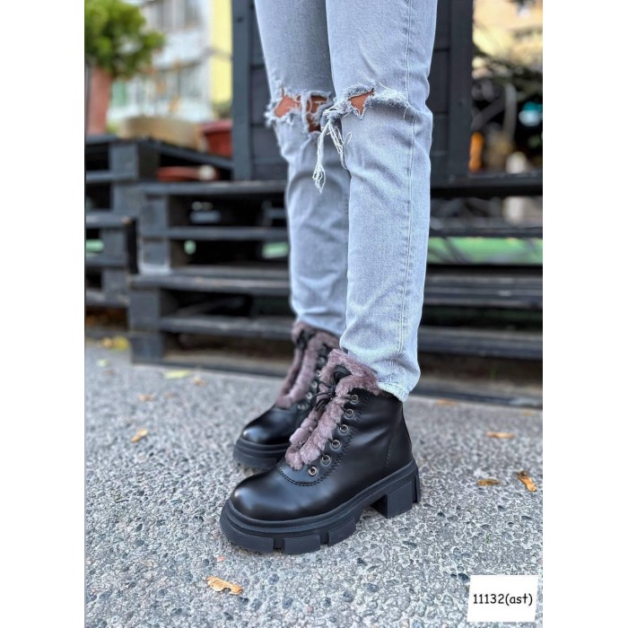 Черевики жіночі натуральна шкіра зима Чорні 36,39р