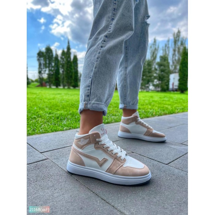 Кросівки жіночі еко-шкіра/еко-нубук колір-білий/рожевий на 35.5,36,37,39р