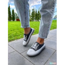 Кеди жіночі натуральна шкіра білі/чорні на 35,5р