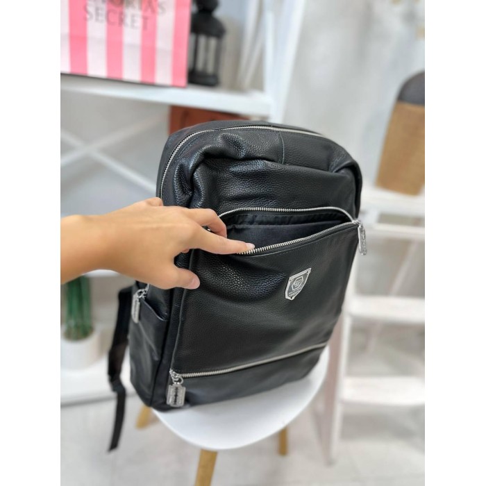 Рюкзак унісекс, натуральна шкіра.Чорний