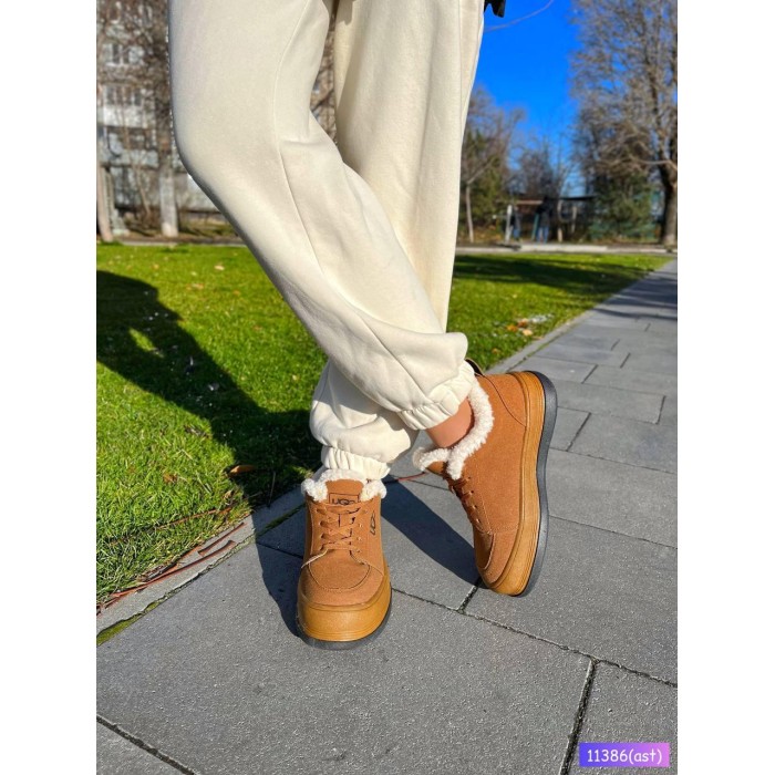 Кроссовки женские, натуральная замша рыжие зима на 38р