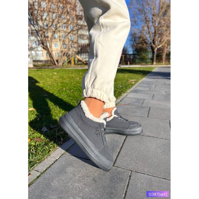 Кросівки жіночі, натуральна замша сірі зима на 35.5,38,40р