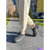 Кроссовки женские, натуральная замша  серые зима на 35.5,38,40р