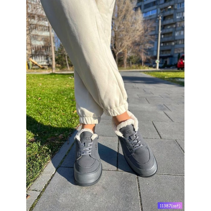 Кросівки жіночі, натуральна замша сірі зима на 35.5,38,40р