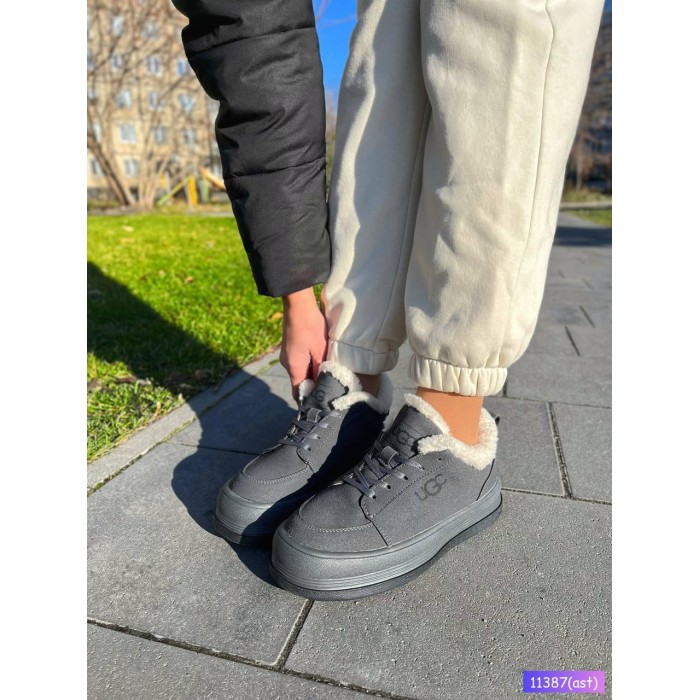 Кросівки жіночі, натуральна замша сірі зима на 35.5,38,40р