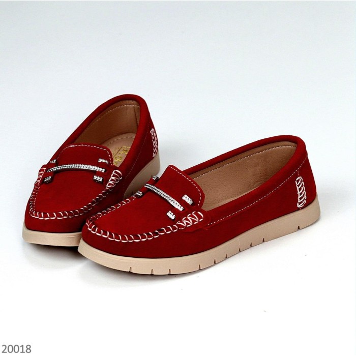 Мокасини жіночі, натуральна замша Червоні 36р