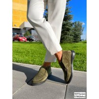 Туфлі/Лофери жіночі, натуральна замш Хакі 36,37р