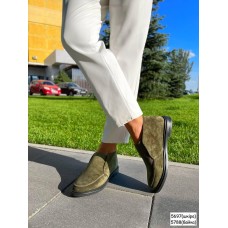 Туфлі/Лофери жіночі, натуральна замш Хакі 36,37р