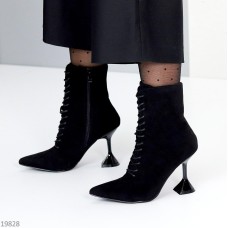 Ботильйони жіночі еко-замша колір-чорний демі 37р