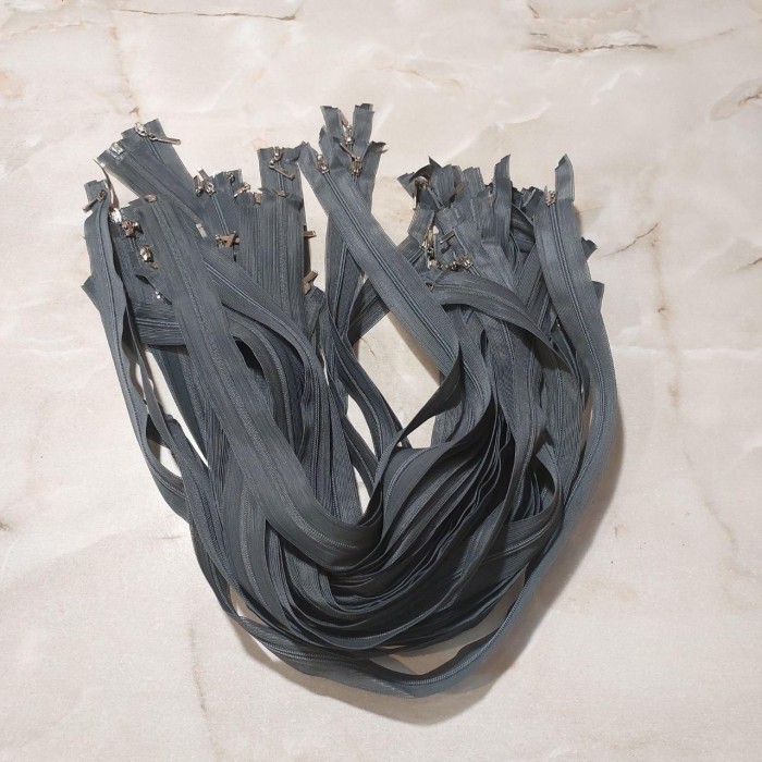 Блискавка роз'ємна 60см на 2 бігунки тип Спіраль Т-3 т. сіра