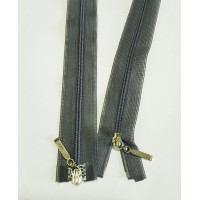 Блискавка роз'ємна 60см на 2 бігунки тип Спіраль Т-3 т. сіра