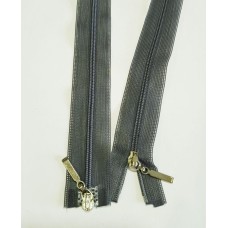 Блискавка роз'ємна 60см на 2 бігунки тип Спіраль Т-3 т. сіра