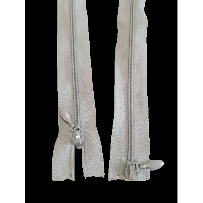 Блискавка роз'ємна 60см на 2 бігунки тип Спіраль Т-3 колір світлий джинс