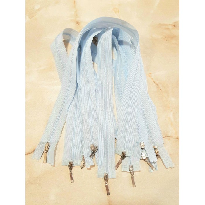 Блискавка роз'ємна 50см на 2 бігунки тип Спіраль Т-3 блакитного кольору