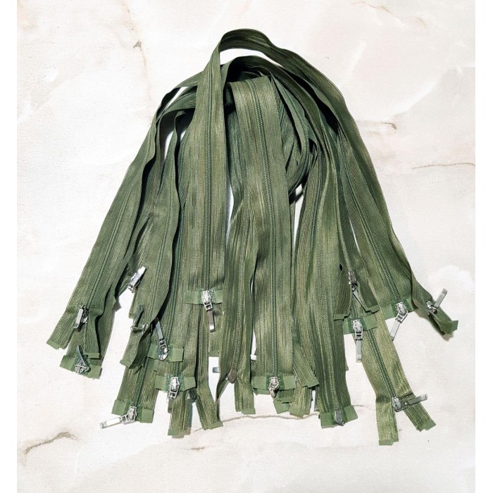 Блискавка роз'ємна 50см на 2 бігунки тип Спіраль Т-3 оливкового кольору