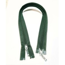 Блискавка роз'ємна 35см на 2 бігунки тип Спіраль Т-3 темно зелений Польща