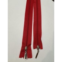 Блискавка роз'ємна 60см на 2 бігунки тип Спіраль Т-3 червоного кольору