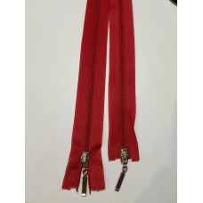 Блискавка роз'ємна 60см на 2 бігунки тип Спіраль Т-3 червоного кольору