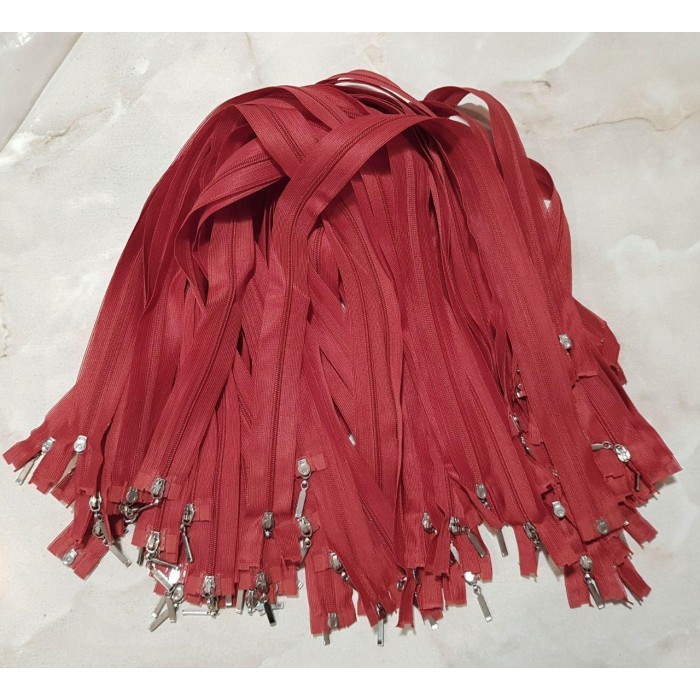 Блискавка роз'ємна 60см на 2 бігунки тип Спіраль Т-3 червоного кольору