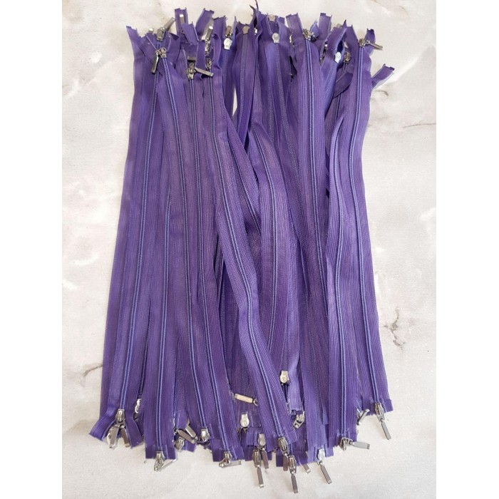 Блискавка роз'ємна 35см на 2 бігунки тип Спіраль Т-3 фіолетового кольору