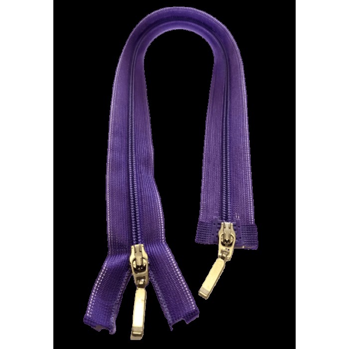 Блискавка роз'ємна 35см на 2 бігунки тип Спіраль Т-3 фіолетового кольору