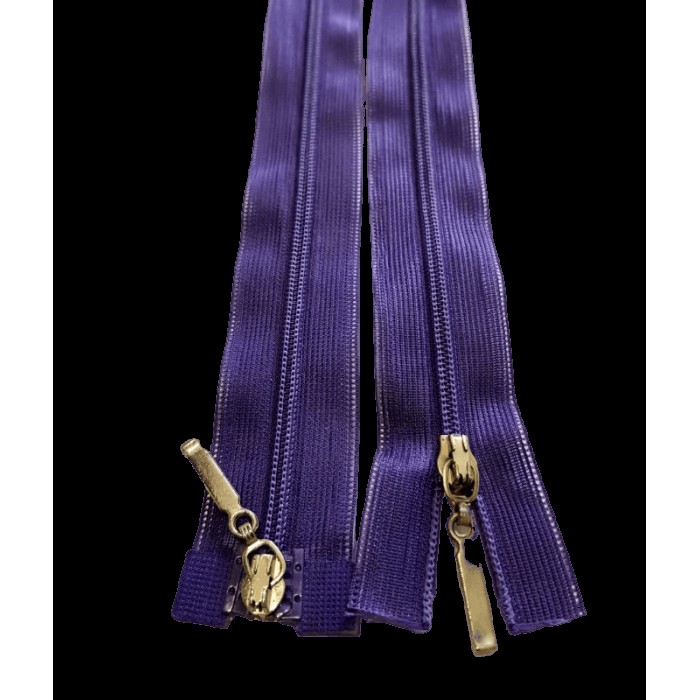 Блискавка роз'ємна 50см на 2 бігунки тип Спіраль Т-3 фіолетового кольору
