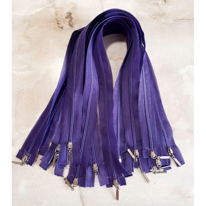 Блискавка роз'ємна 50см на 2 бігунки тип Спіраль Т-3 фіолетового кольору