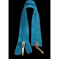 Блискавка роз'ємна 35см на 2 бігунки тип Спіраль Т-3 бірюзового кольору