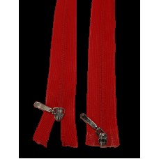 Блискавка роз'ємна 50см на 2 бігунки тип Спіраль Т-3 потайна червоного кольору Польща