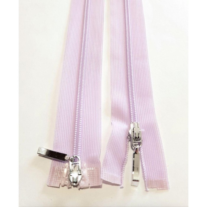 Блискавка роз'ємна 50см на 2 бігунки тип Спіраль Т-3 лавандового кольору Польща