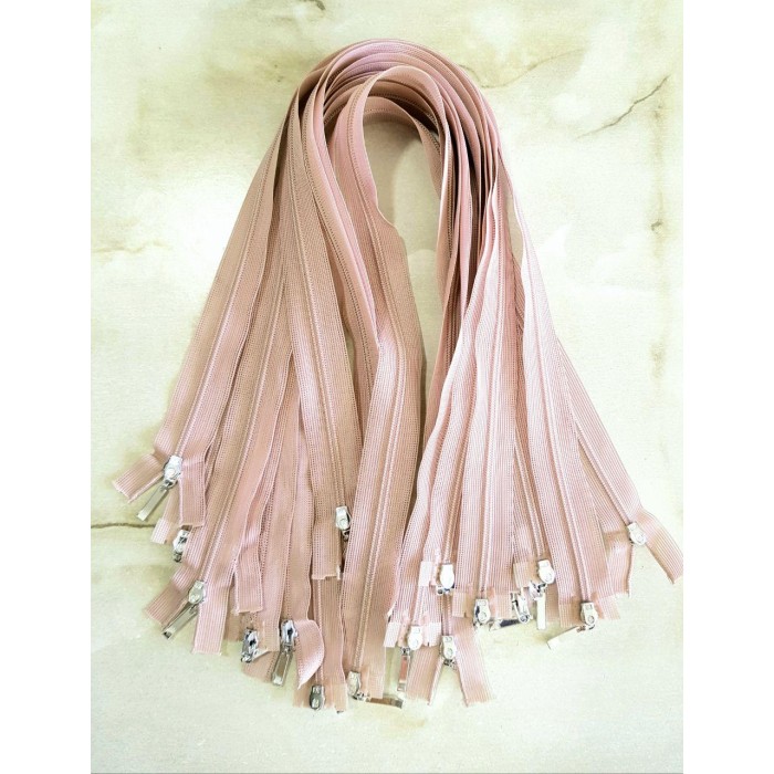 Молния разъемная 50см на 2 бегунка тип Спираль Т-3 потайная цвет пыльная роза Польша