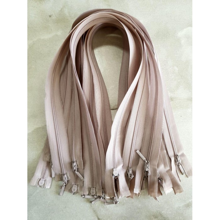 Блискавка роз'ємна 50см на 2 бігунки тип Спіраль Т-3 потайна колір запорошена троянда Польща