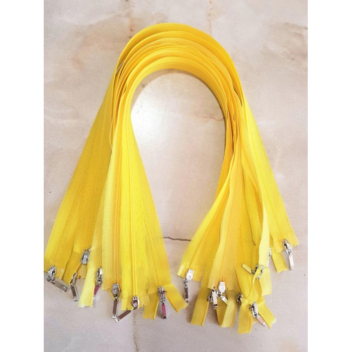 Блискавка роз'ємна 50см на 2 бігунки тип Спіраль Т-3 потайна жовтого кольору Польща