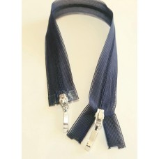 Блискавка роз'ємна 35см на 2 бігунки тип Спіраль Т-3 колір темно синій