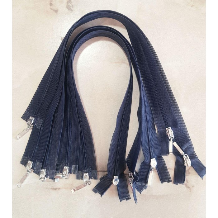 Блискавка роз'ємна 35см на 2 бігунки тип Спіраль Т-3 колір темно синій