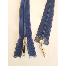 Блискавка роз'ємна 50см на 2 бігунки тип Спіраль Т-3 колір синій